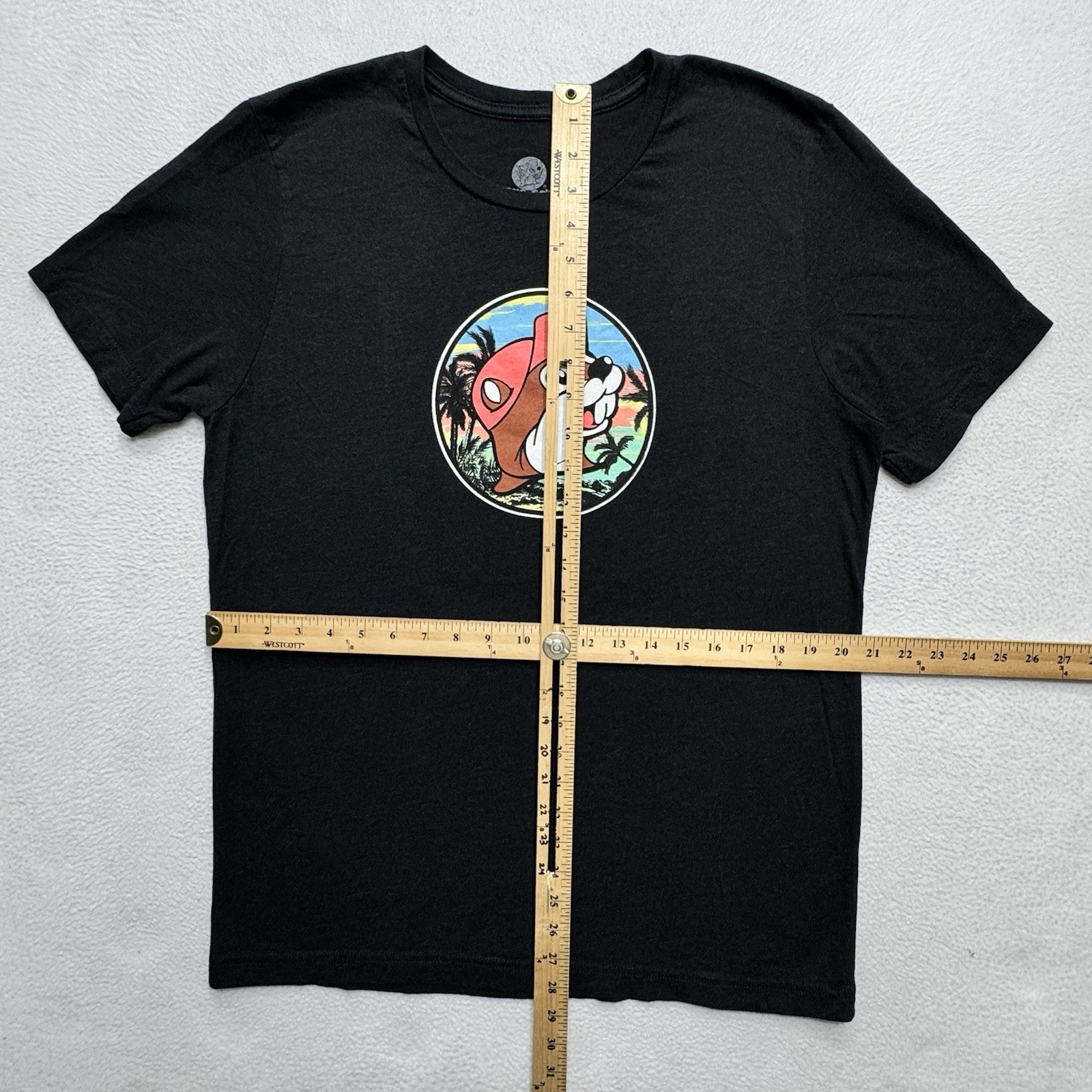 (L) Buc-ee’s T-Shirt Size Large Black Tropical Always Is A Good Deal