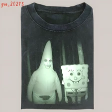 Patrick Sponge Creepy Meme Retro Funny Scary Halloween Spooky Horror T-Shirt