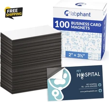 Business Card Magnets Pack of 100 Customize with Peel and Stick Adhesive Magnet
