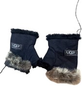 UGG Australia Boot Cuffs Leg Warmers Womens One Size Black Fleece Fur Trim