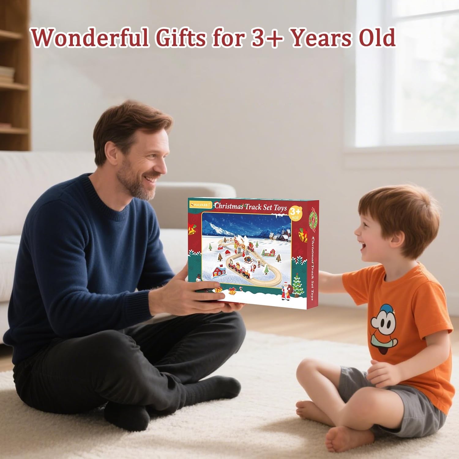 Wooden Train Set, Track for Toddlers 3-5, Tracks Kids Girls... 