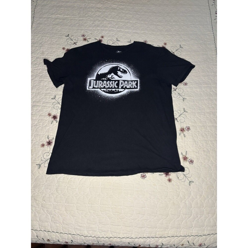 Jurassic World Graphic Tee Mens Large Black Excellent T-Rex Movie Shirt