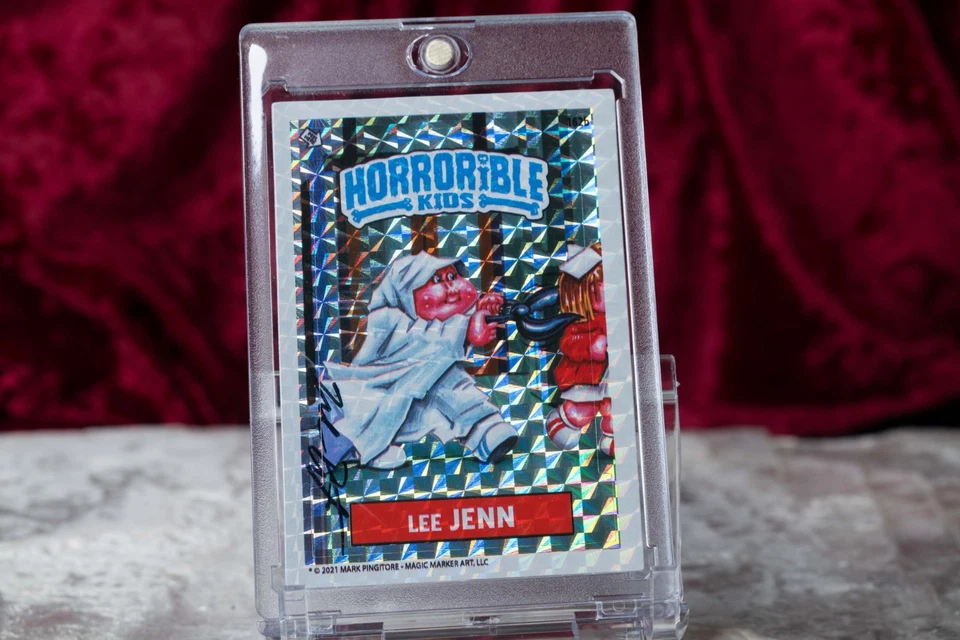 Mark Pingitore Signed GPK Like Topps Garbage Pail Kids Horrorible Kids Lee JENN - Image 3 of 4