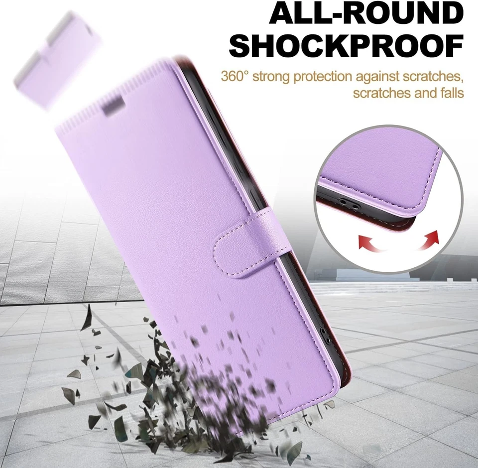 For Samsung s25fe S24fe S23 Case Leather Wallet Magnetic Flip Stand Phone Cover - Image 4 of 4