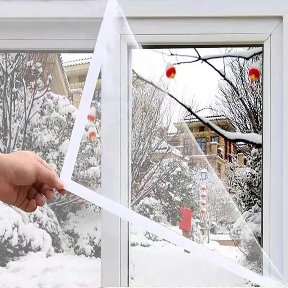 1 Set Winter Window Cover Thermal Window Cover Film Window Cov - Image 3 of 4