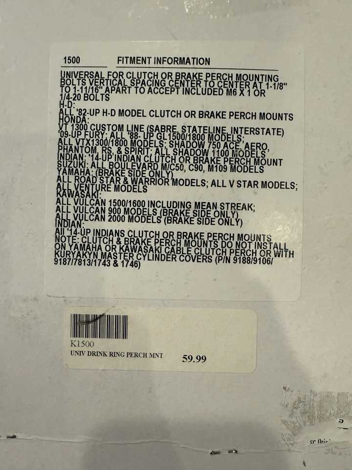 NUEVO KURYAKYN 1500 Universal Anillo de Bebida Montaje en Percha Motocicleta Portabebidas Foto 4 de 4