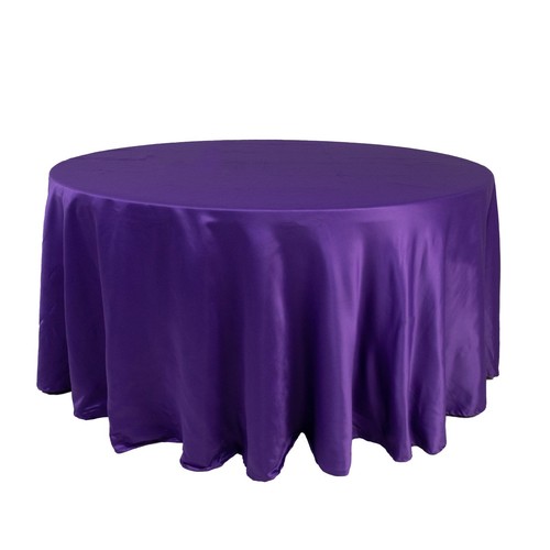 Lila 120" RUNDE Lamour Satin TISCHDECKE Hochzeit Party Küche Tischplatte Bettwäsche - Bild 4 von 8