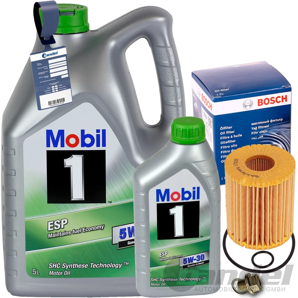 BOSCH ÖLFILTER+MOBIL 5W30 ÖL passend für TOYOTA AVENSIS T25 27 RAV 4 VERSO