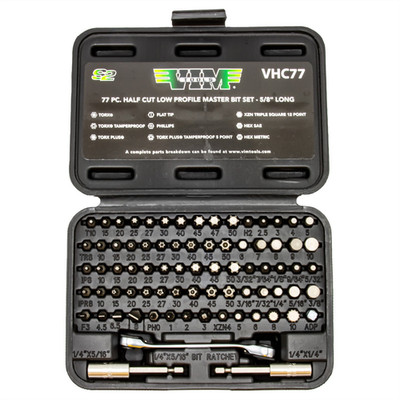 VIM Tools VIM Half Cut Master Bit Set 77 Teilig TORX 5/8 Inch Bits