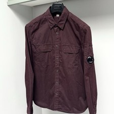 CP Company Overshirt Jacket Men Maroon Red Medium Button Up Long Sleeve ptp20.5”
