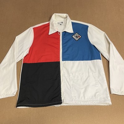 Vintage Silverline Sailing Jacket Mens Medium Color Block Windbreaker 70s