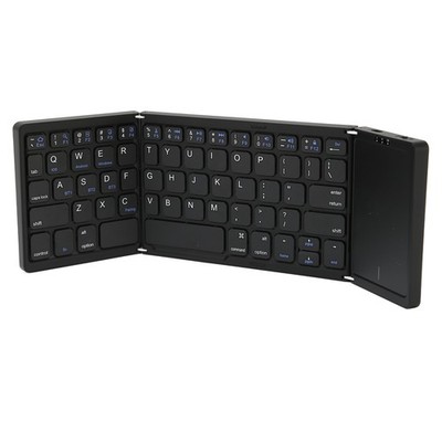 Foldable BT Keyboard With Touchpad Full Size Support 3 Devices Rechargeable Port