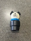 VTG TOY FISHER PRICE LITTLE PEOPLE  LUCKY DOG BLACK DOG W BLUE COLLAR FIDO LUCKY