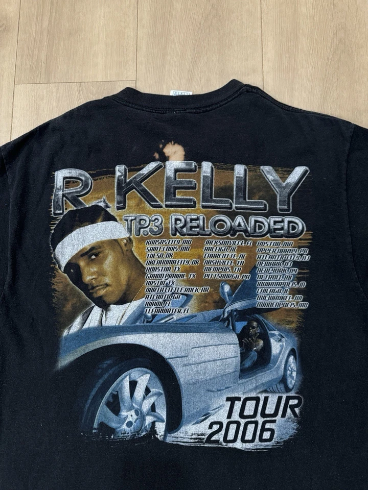 Vintage R. Kelly TP.3 Reloaded 2006 Tour Mens Size Large Rap Tee RARE Y2K Faded - Image 4 of 4