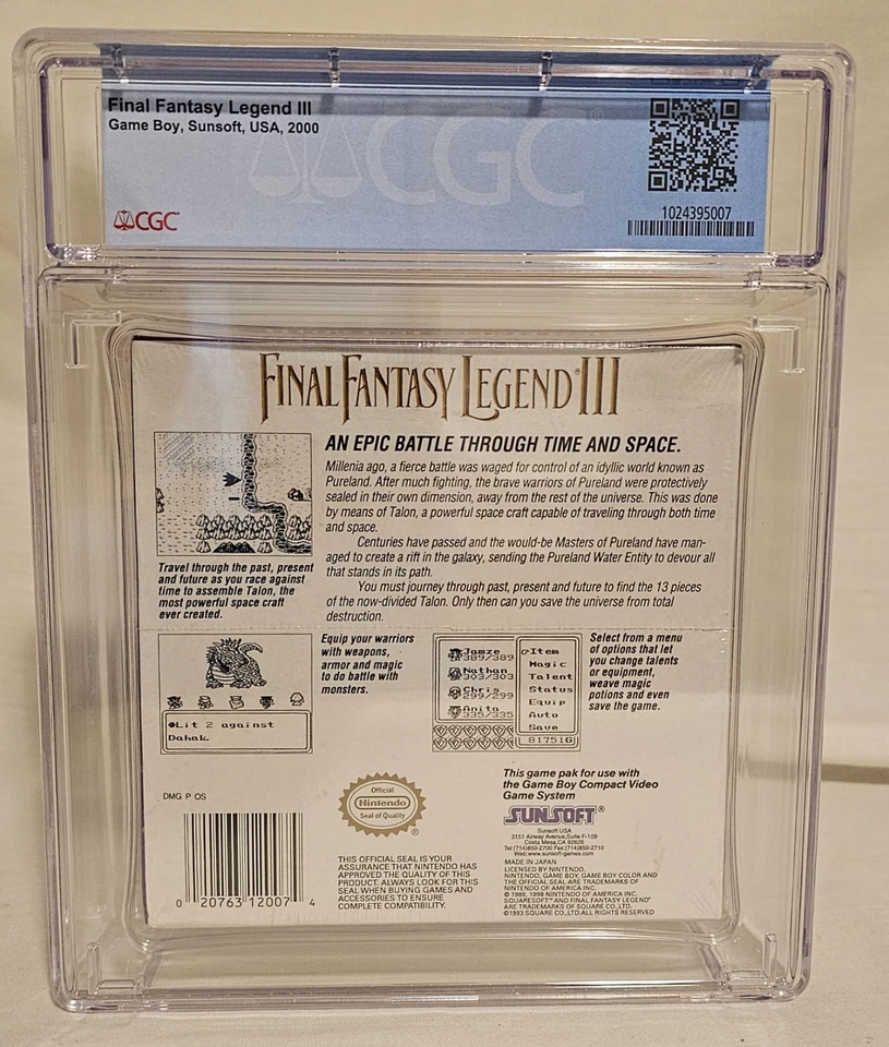 Nintendo Game Boy Final Fantasy Legend III (3) Sunsoft CGC 9.0 A+ Seal - Image 4 of 4