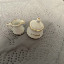 Vintage M.J. Hummel Mini Tea Set Creamer And Sugar Perfect For Trinket Display