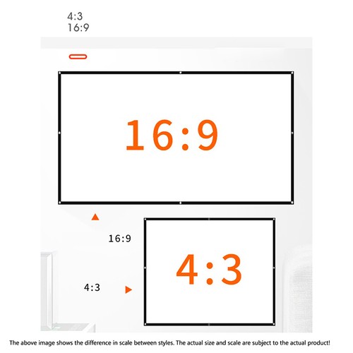 84 100 120 Inch 16:9 3:4 Projector Screen Curtain HD Display Screen Home Cin _pu - Afbeelding 5 van 23