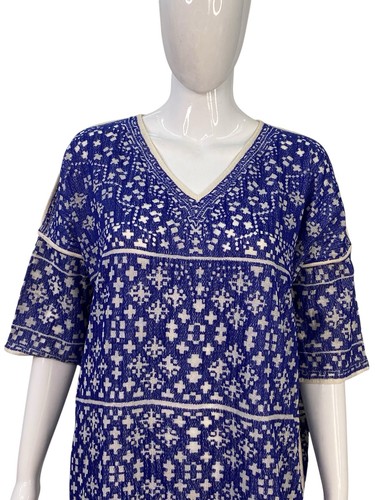 Isabel Marant Etoile Femmes beverly Brodé Bleu Blanc Robe Tunique XL 42 - Photo 8 sur 20