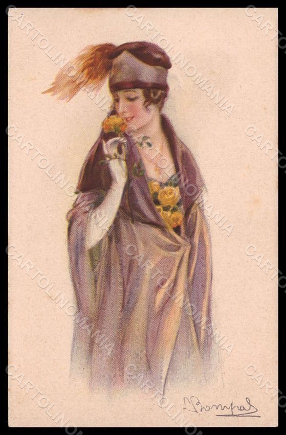 Bompard firmato artista moda signora art deco serie 956-6 pezzi VK7516