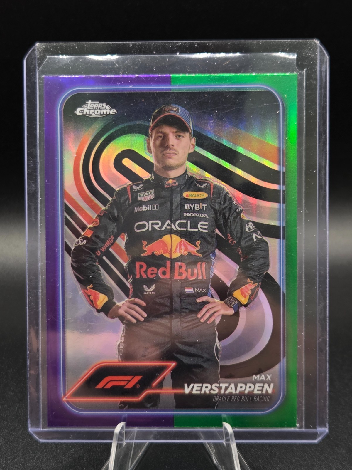 2024 Topps Chrome Formula 1 F1 Max Verstappen Portrait Purple Green #1