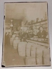 Vtg General Store Early 1900s Real Photo 7 X 5" 2 Adult Women 1 Adult Man 1 Boy