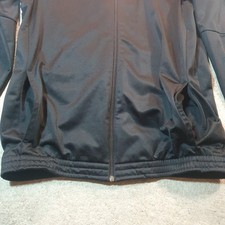 Rote Adidas Firebird Jacke mit 3 weißen Streifen und pinkem Logo (L)
