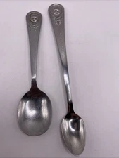 2 Oneida Gerber Baby Infant Feeding Spoon Oneida 5.5" & 4.5" Spoons Vintage