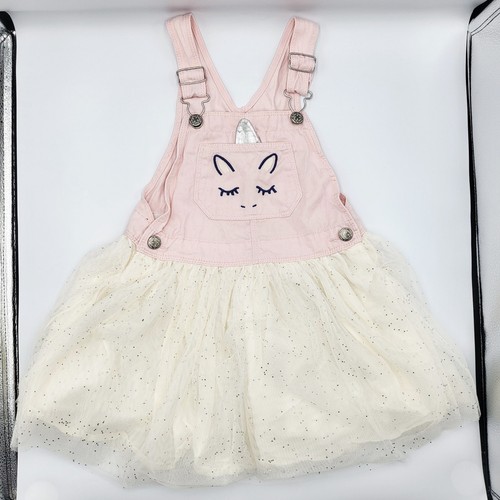 Classic OshKosh B'gosh Vestback Unicorn Detail Denim & Tulle Skirtall Dress 5T