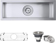 Ruvati RVH7120 Bar Prep Sink 23" X 8" Narrow Trough Undermount 16 Gauge