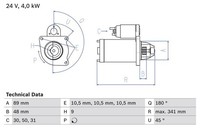 Starter Bosch 0 986 010 980 Anlasser Startmotor