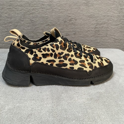 CLARKS TRIGENIC Leopard Print Nubuck Trainers Shoes Womens Size 5 EU38 Comfort - Picture 3 of 11
