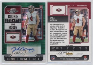 2023 Contenders Optic Ticket Green Pulsar Prizm /30 Jake Moody Rookie Auto RC