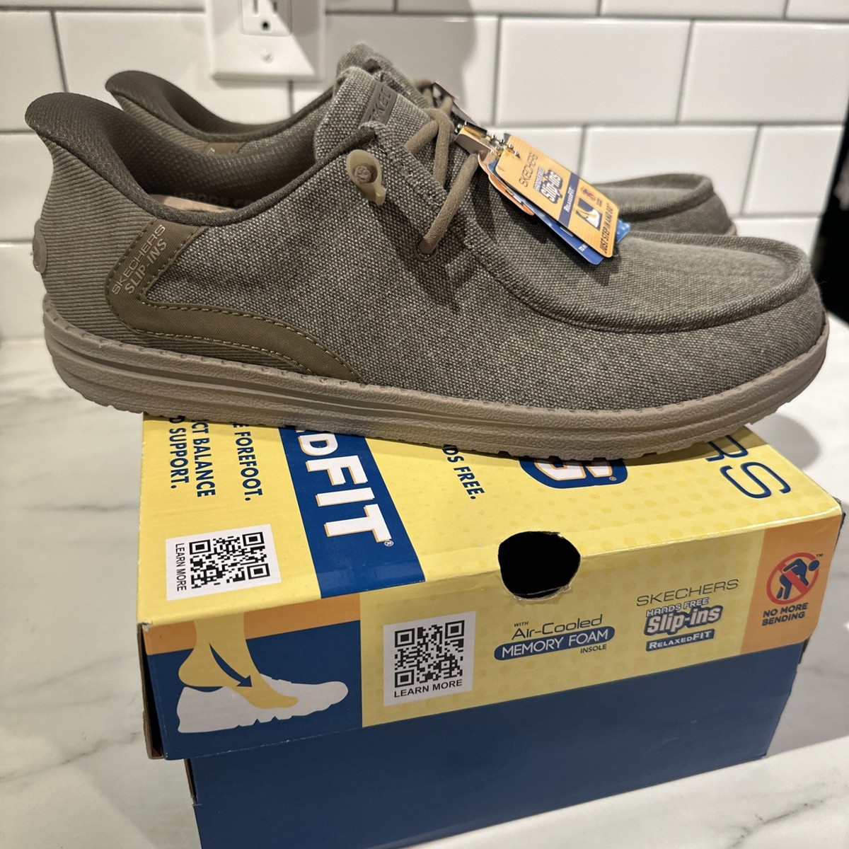 SKECHERS Melson-Coronado Size Khaki Slip-ins Sneaker Shoe Men's