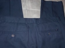 NEW GREG NORMAN 34 x 30 GOLF dress pants navy blue REGULAR FIT FLAT FRONT men's