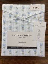 Laura Ashley ~ Sweet Buds Blue Floral ~ Full 4 Pc Sheet Set ~ 100% Cotton