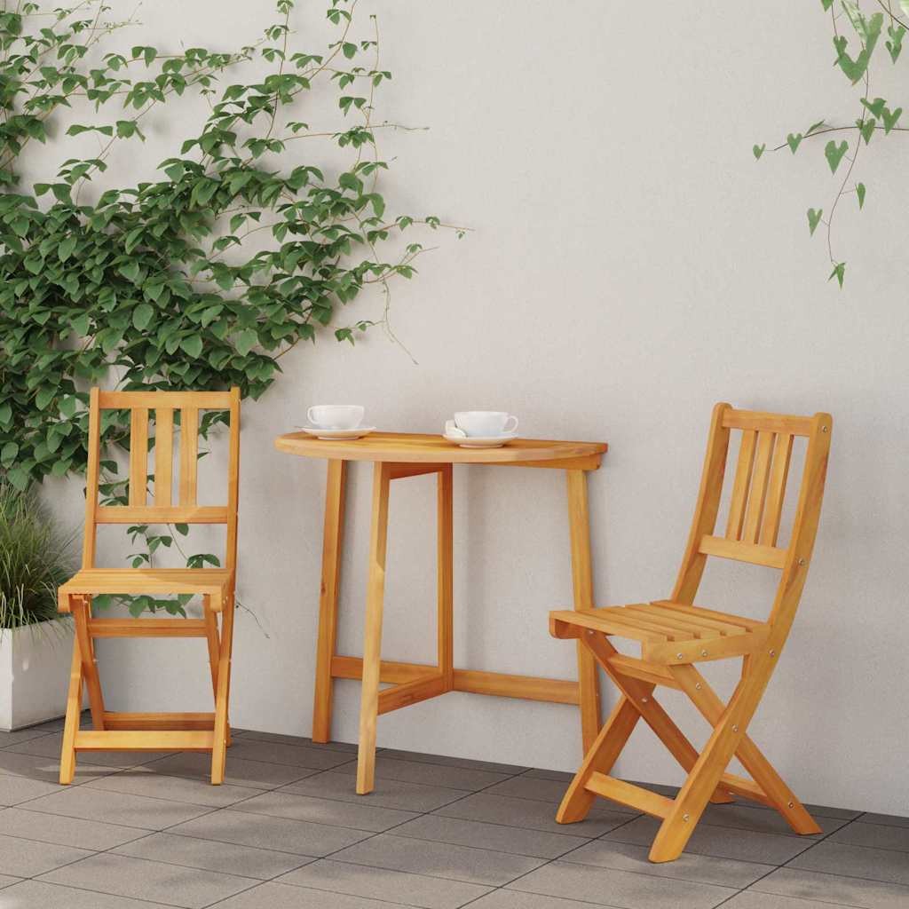Set da Giardino Bistro Pieghevole 3 Pezzi in Legno Massello di Acacia 2405433