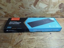 Tastiera multimediale wireless nera CANYON rivestimento impronte digitali formica ultra sottile 