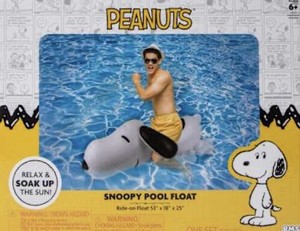 Peanuts Snoopy Ride-On Inflatable Pool Raft, White/Black Dog Shape 2021