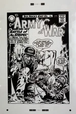Production Art OUR ARMY AT WAR #95 cover, JOE KUBERT art, 11x17