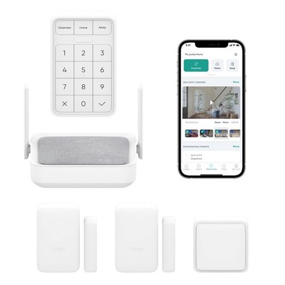 Home Security Core Kit: Hub, Keypad, Motion Sensor, Entry Sensors (x2); Compa...