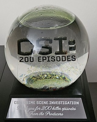Rare CSI: Crime Scene Investigation 200th Episode Crew Gift TV Snow Globe CBS