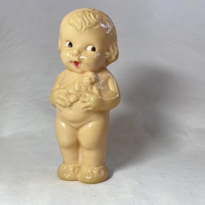 Vintage 1950s IRWIN Soft Rubber Body 5.5  SQUEAKER BABY DOLL   Works