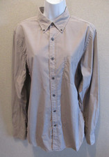 J Crew Y2K 2 Ply-Cotton Button Down Shirt Size Medium Solid Gray