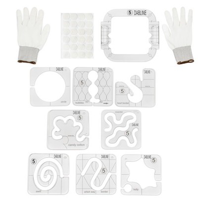 DABLINE 13 PCs Quilting Template Set Includes 8 Quilting Templates, Quilting Fra