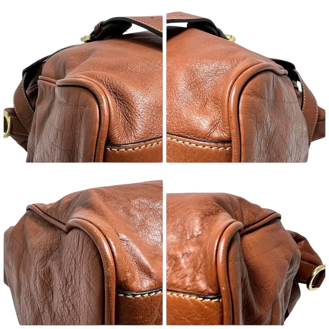 Mulberry Alexa Brown Leather 2way Handbag Shoulder Bag Turn Lock