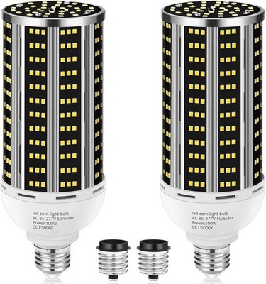 100W 2 pack LED Corn Light Bulb,(1000W Equivalent )Commercial Grade DayLight 500