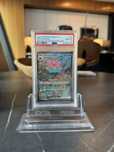2023 POKEMON MEW EN-151 SPECIAL ILLUSTRATION RARE #198 VENUSAUR EX PSA 8