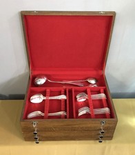 coffret argentier bois 4 tiroirs pour ménagère + 180 couvert Christofle Ercuis