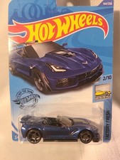 Hot Wheels '19 Corvette ZR1 Convertible (Blue) 2020 N Case #144 Card Is Bent!