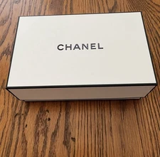 Chanel Gift Box White Black Lettering Empty 8.5x 5.5x 3 Inches